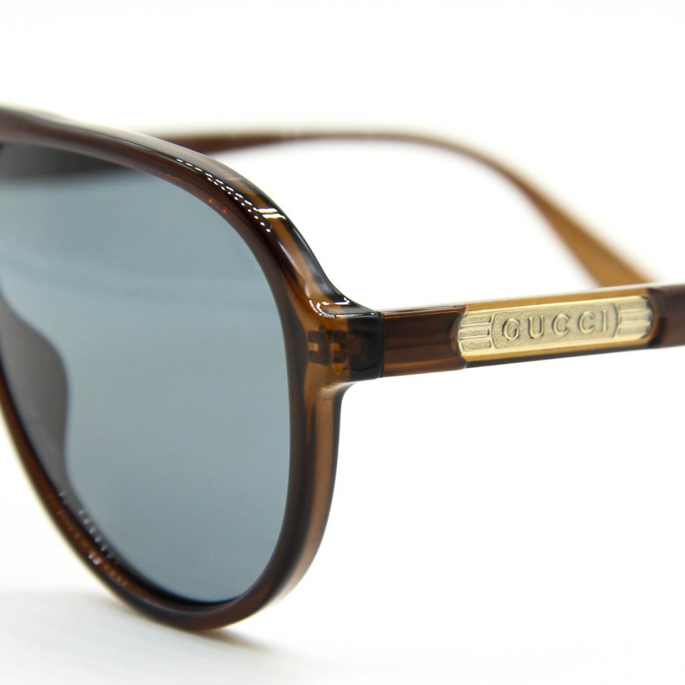 NEW GUCCI GG0935S 007 BROWN BLUE PILOT AUTHENTIC MEN SUNGLASSES 60-12-145 - Picture 11 of 11